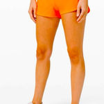 Lululemon NWT  Speed Up Low Rise 2.5” Shorts Lined Highlighter Orange Size 12 Photo 0