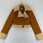 L'Academie x Bridget Taryn Fitted Crop Faux Shearling Jacket XXS Sherpa Coat Photo 0
