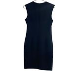 Emporio Armani Sz 4 Italian Sheath Dress Black Gathered Front Old Money Preppy Photo 6