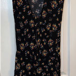 Forever 21  Floral Romper‎ V-Neck Tie Front Sleeveless Black Size S Photo 0