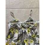 Banana Republic  Midi‎ Dress Womens Size 6 Linen Sweetheart Palm Beachy Summer Photo 6