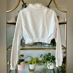 VICI White Cropped Quarter-Zip Sweatshirt Photo 1