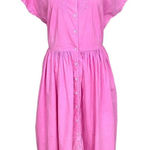 Vintage 90’s Pink Boho Embroidered Midi Dress L Size L Photo 0