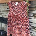 Knox Rose  Red Navy Boho Cotton Gauze Sleeveless Top Tank Size Medium Photo 4
