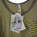 Kensie PIECES Stripe Gray Yellow Green Summer Yoga Gym Tank Top 1 Pocket Photo 1
