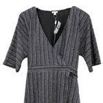 SPENSE Lurex Silver/Black Stripe Wrap Dress L Black Size L Photo 4