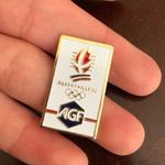 Vintage Albertville 92 Olympic Pin Red Photo 0