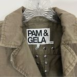 Pam & Gela  Striped and Studded Green Jacket Size Small Photo 9
