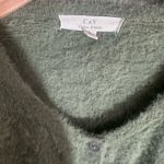 Chelsea and Violet Fuzzy Knit Cardigan Button Down Olive‎ Green Soft Comfy Sweater Photo 3