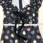 MABLE Black Floral Milkmaid Midi Dress Sweetheart Fairy Grunge WhimsiGoth Small Photo 10