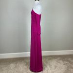 Donna Karan  One Shoulder Long Sleeve Evening Gown Pink Size 10 Formal Dress Photo 4