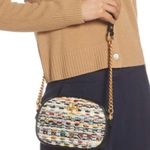 Tory Burch Authentic Leather/Colorfull tweed top zip Crosby Photo 14