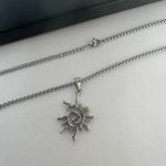 Sun Pendant Necklace for Men Women Streetwear Punk Hip Hop Unisex Style Silver Photo 1