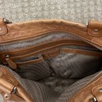 Cole Haan  Cognac Brown Soft Leather Multi Pocket Satchel Handbag Photo 8