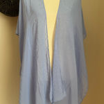 Jessica McClintock  Blue Beaded Cover Up Sheer Kimono Photo 0