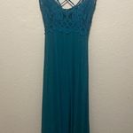 Free People  Adella Maxi Slip Turquoise Lace Dress Size XS Photo 4