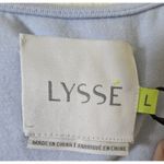 Lysse Womens Top Large Blue V Neck Ruffle Sleeveless Blouse Photo 2