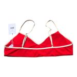 ANDIE NWT The Bells Sporty Chic Poppy Red With White Trim Bikini Top Extra Large Photo 4