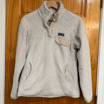 Patagonia  Cream Sherpa Fleece Snap Pullover Women's Medium Better Sweater Style Photo 0