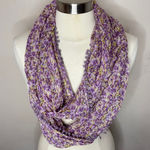 INFINITY SCARF Lavender Floral with Mini Pom Photo 0
