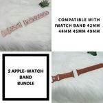 New Floral Design Apple Watch Bands 42mm 44mm 45mm 49mm Bundle 2 Pink Photo 1