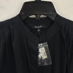 Madewell Flutter Sleeve Button Front Mini Dress Poplin Black Relaxed XS NWT Photo 8