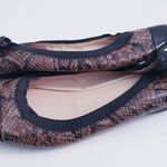 Cole Haan Deltona Snakeskin Cap Toe Ballerina Slide On Flats Photo 3