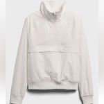Banana Republic BR Standard Women’s size MP Medium Petite Popover Rain Jacket off white ivory Photo 1
