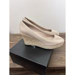 J Crew Espadrille Wedges Womens 8 Natural Beige Heels Canvas Sandals Shoes Tan Photo 5