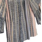 Bobeau Womens Size S Short Flutter Sleeve Flowy Top Geometric Print Blue Photo 4