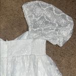 Amanda Uprichard  Candia Embroidered Eyelet Puff Sleeve Babydoll Mini Dress White Photo 8