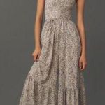 Sage Cute Smocked top skinny tie strap wide ruffle leg jumpsuit confetti boho festive Photo 0