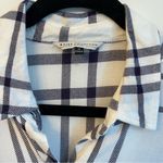 Bajee Collection  White & Navy Blue Plaid Soft Casual Button Down | M Photo 3