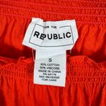 FOR THE REPUBLIC  Cotton Viscose Red Embroidered Flutter Sleeve Blouse Size S Photo 5