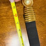 Vintage Gold Pearl Black Stretch Belt Retro Decorative Fashion Classic Boho Photo 3