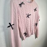 Olive Avenue Pink Romantic Bow Sweater Woman’s Size L Size L Photo 6