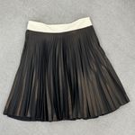 Karen Millen  Shimmer Pleated Skirt Metallic Bronze Black Size 12 Knee Length Photo 12