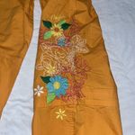 Candie's Y2K Lizzie McGuire Fashion  Orange Floral Embroided Zip Off Cargo L Photo 5