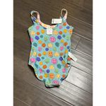 Posh Peanut Mina Reversible Swimsuit‎ Mom Size Small Smiley Face Animal Print Photo 1