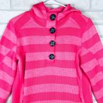 Avalanche  Women's Hoodie Pullover Striped Button Front Thumb Hole Pink‎ M Photo 3