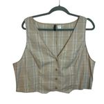 Divided H&M Beige Plaid Cropped Vest Photo 0