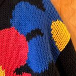 Colter Bay International Vintage Sweater Big Poppy Flowers Floral Argyle Medium Photo 5