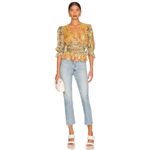Hemant and Nandita Nova Bodysuit in Mustard Multi X-Small New Womens Blouse Top Photo 9