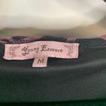 Vintage Lace Mesh Ruffle Sheath Dress Sz Medium Purple Black Photo 9