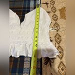 Sim & Sam crop top with tie straps, a smocked bodice, and a ruffled hem NWT Photo 7