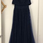 Tadashi Shoji  Embroidered Tulle Crop Top Gown Photo 3