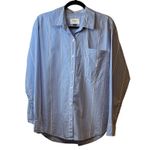 American Eagle Shirt Striped Button Down M Women's Sz S Blue White Long Sleeve # Photo 2