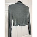 Hello Molly Hello‎ Molly Size 8 Grayish Blue Shimmer Button Front Collared Shirt Photo 2