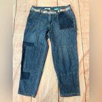 Pilcro and the Letterpress  Patchwork Carpenter Jeans Straight Size 31 Hi Rise Boho Photo 1