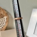 Copper Gold Channel Set Band Ring “Giselle” Rhinestone Diamond Pave Inset Femme Jewelry Photo 8